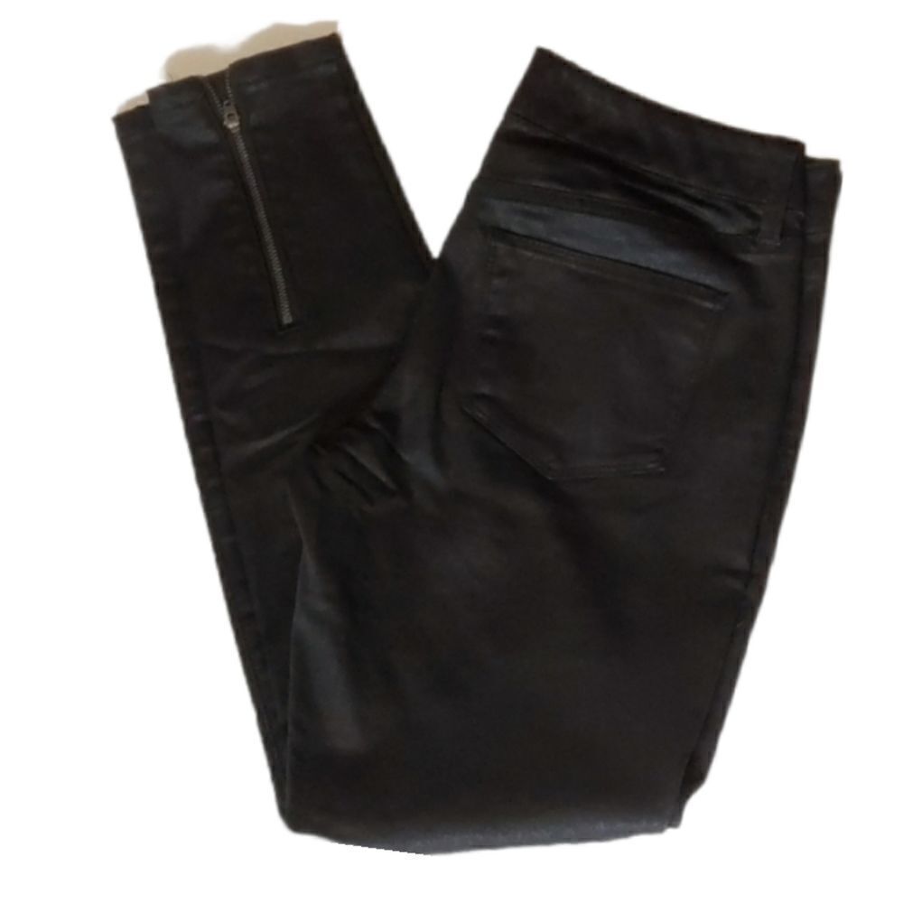 Waxed black jean legging